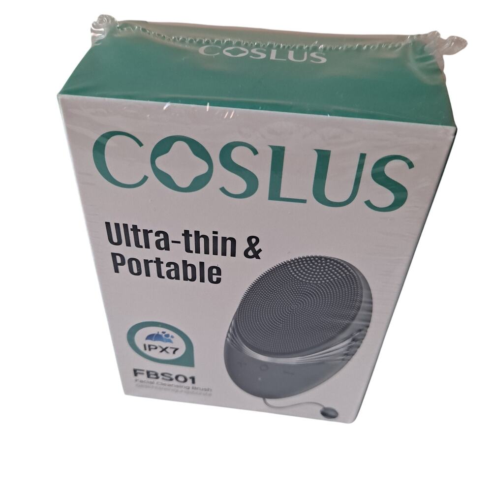 COSLUS Ultra Thin & Portable Facial Cleansing Brush Women NIB  IPX7 FBSO1 Gray